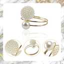 2 x Pearls Spherical Napkin Ring for Party, Holiday, Wedding Table Decoration (12 Sets)