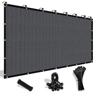 Shade&Beyond 90% Sun Shade Cloth with Grommets, 8' X 10' Pergola Shade Cover Canopy, Mesh Tarp Sun Screens for Patio, Outdoor, Garden, Backyard, Blue Gray