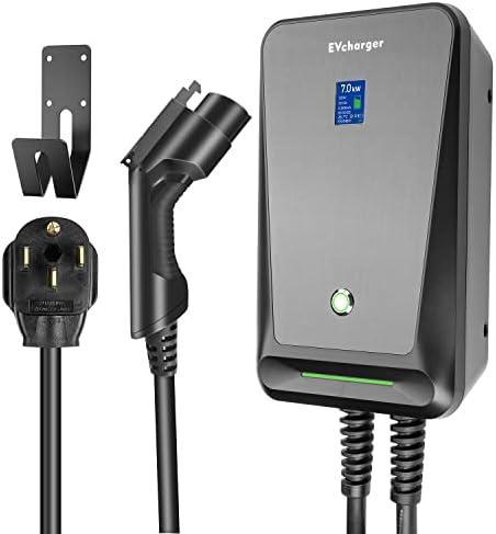 LEFANEV 32A 7.68KW EV Charger Level 2,240V 20ft Charging Cable Electric Vehicle Charging Station with NEMA 14-50 for Electric and Hybrid Vehicles