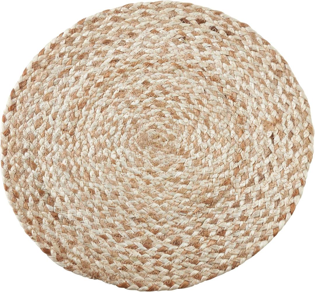 SARO LIFESTYLE 3168.N16R Finley Collection Woven Design Jute Placemats (Set of 4) 16" Natural