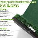 Golf Hitting Mat 4x5 FT, 35mm Nylon Grass & 15mm Cushioned EVA Base with 4 Balls, 4 Patented Multi-Function Ball Tees & 6 Ball Studs, Lightweight for Indoor/Outdoor/Simulator, 500000 Shots
