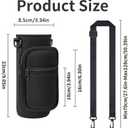 Water Bottle Holder with Strap, Insulated Crossbody Sling Bag, Carrier with Phone Pocket for Walking Hiking Camping Fishing