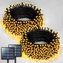 JMEXSUSS 2 Pack Solar String Lights Outdoor Waterproof, Total 400 LED 151FT Solar Christmas Lights Outdoor, 8 Modes Solar Powered String Lights for Outside Patio Yard Tree Decorations, Warm White