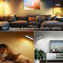 iThird Rechargeable Battery Operated Wall Sconce Set of 2: Wireless Black Wall Lights Battery Powered Magnetic 360 Rotation Cordless Scone Adhesive LED Wall Mount Lamp for Bedroom Reading Picture RV