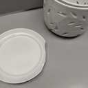 EFISPSS Ceramic Orchid Pots 5+6 Inch White with Drainage Holes & Tray, Breathable Airflow, Indoor & Outdoor