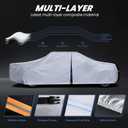 Multi-Layer Toyota Tundra Truck Cover, Custom fit Tundra 2006-2021 Regular Cab Long Bed(8.1') Car Cover Waterproof All Weather, Full Exterior Cover Rain Wind Dust and UV Protection with Door Zipper