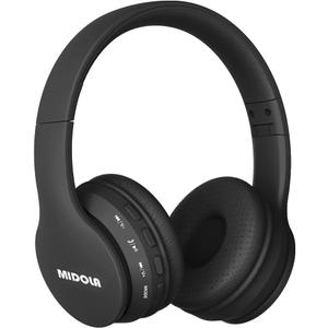 MIDOLA Kids Headphones Bluetooth 5.3 Wireless 60H Play Time Volume Limit 85/110dB Over Ear Foldable Protection Headset/Wired AUX Cord Mic for Child Boy Girl Travel School Phone Pad Tablet Black