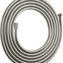 OFFO Shower Hose, 198 in Kink Free Stainless Steel Shower Hose Attachment Electroplating Handheld Shower Head Hose Flex Hoses Extension with Brass Insert & Nut for Pet Bathing Cleaning, Nickel Gray
