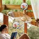 Yaya Mothers Day Christmas Birthday Gifts Suncatcher Stained Glass Window from Grandkids for Yaya Grandma, Grandma Gift Stained Glass Wall Decor, Yaya's Garden Catchers Indoor Window,7.9x7.9In