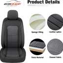 CAROMOP Premium PU Leather&Flannel Car Seat Covers Full Seats,Split Bench Compatible Car Interior Covers, Universal Fit Most Car Sedan Truck SUV(5-Seat Black/Grey)