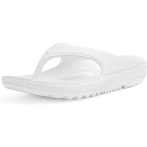 shevalues Orthopedic Sandals for Women Arch Support Recovery Flip Flops Pillow Soft Summer Beach Shoes (11.5-12 Women/10-10.5 Men, White)