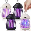 4 Pack Bug Zapper Indoor, USB-Powered Mosquito Killer Lamp UV Insect Trap with 3000v Electric Grid, Quiet Indoor Jellyfish Bug Zapper for Gnats, Moths, Fruit Flies (White,Gray)