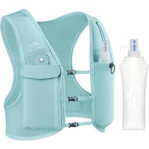 Running Vest for Women Men, USA Original Patent, Adjustable Chest Straps Running Hydration Vest with 500ml Soft Flask, Lightweight Reflective Hydration Backpack for Marathon (Medium-Large)