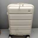 20 IN Carry On Luggage 22x14x9 Airline Approved - Front Pocket Hardside Travel Suitcase Unbreakable -with Cup Holder,Charging Port,Side Pothook, 360Spinner Wheels, TSA Lock-White