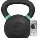 Yes4All 44Lbs, Powder Coated Kettlebell, Cast Iron Core Kettlebells with Non-Slip Handle & Flat Bottom for Conditioning, Heavy Duty for Strength Training,