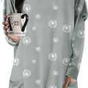 KISSMODA Womens Casual Tunic Tops for Leggings Long Sleeve Fall Shirts with Pockets (Gray, L)