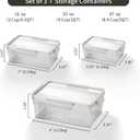 Eclirgan Food Storage Containers,Plastic Food Containers with Lock/Lids,Nesting Freezer Storage Set with Airtight/BPA Free for Pantry/Kitchen/Meal-prep(2/4/8.4 Cup) (White)