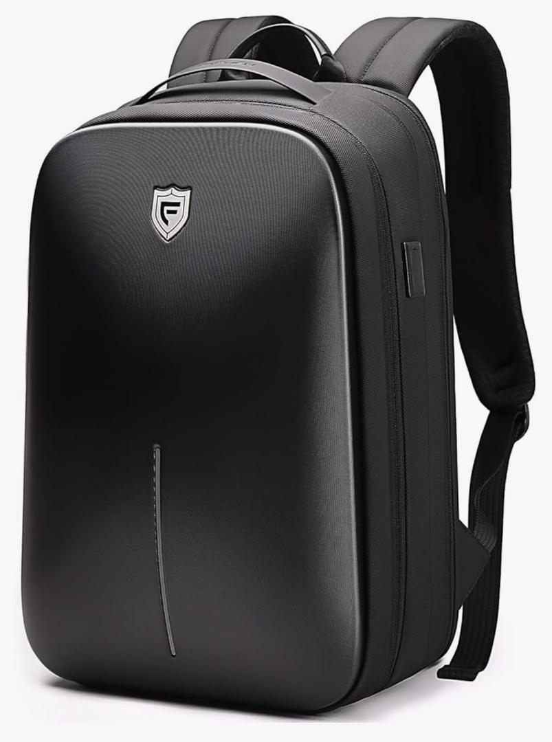 FENRUIEN Gaming Laptop Backpack 15.6 Inch, Expandable Hard Shell Backpack with USB Charging Port, Water Resistant Business Computer Backpack, Black