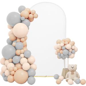 Chiara Wedding Arch Cover - 6.6FT White Spandex Backdrop Stand - Round Top - Double-Side Stretchy for Wedding Banquet Birthday Party Ceremony Baby Shower Decoration