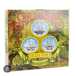 Wooden Sailing Ship Nautical Model 10" White Sails