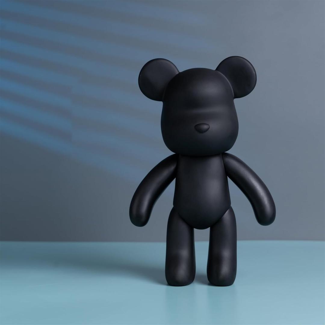 Fluid Bear 9 inch Black Mold Figure for Painting and Home Decoration