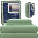 Thermee Micro Flannel Sheets Set, Queen Size, 18" Deep Pocket, Fits Queen Mattresses, Machine Washable, No Pill, 2 Pillowcases (Clover)