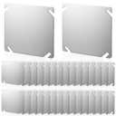 Frienda Metal Electrical Box Cover Plates, 4 Inch Junction Box Covers, Flat Blank Outlet Electric Galvanized Steel Corrosive Resistant Plate with Angled Mounting Slots for 4 Inch(Square)