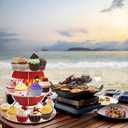 3-Tier Paper Cake Stand for BBQ Baby Shower - Cupcake Tower for 8-12 Cupcakes - Perfect for Birthday, Picnic, and Party Decoration Supplies