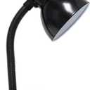 Simple Designs LD1003-BLK Basic Metal Desk Lamp with Flexible Hose Neck for Office, Living Room, Bedroom, College Dorm, Bookshelf, Black (Single Pack)