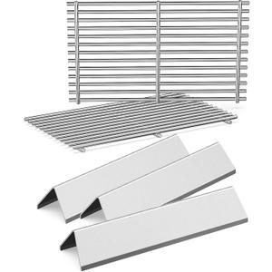 7635 7637 Grill Parts for Weber Spirit E210, E220, S210, S215, Spirit 200 & GS4 Spirit II E210, Spirit II E220 Series with Front Control, SUS304 Stainless 15.3" Flavorizer Bars & 17.5" Grates