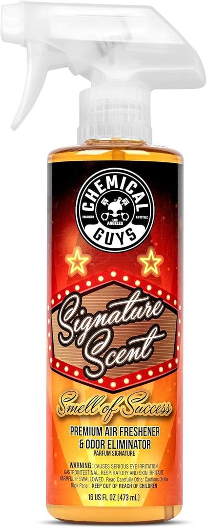 Chemical Guys AIR_069_16 Signature Scent Premium Air Freshener and Odor Eliminator, Smell of Success (Great for Cars, Trucks, SUVs, RVs, Home, Office & More) 16 fl oz