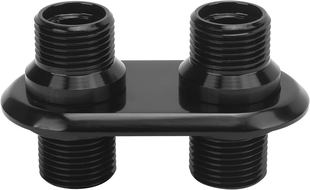 Qiilu A/C Bulkhead, A/C Bulkhead, Car 2 Port Air Conditioning Bulkhead, Universal Heater Bulkhead Interface Modification Ac Hose Port(Black)
