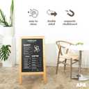 Ilyapa Wooden A-Frame Sign with Eraser & Chalk - 40 x 20 Inches Magnetic Sidewalk Chalkboard DIY Menu Display for Restaurant, Business Or Wedding