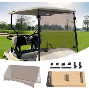 10L0L Golf Cart Windshield Compatible with EZGO TXT Windshield, Foldable & UV Protection Fit (1995-2013) EZGO TXT and Medalist Golf Cart Models- Tinted & Clear