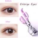 Eyelash Curler for Women - Gentle & Pain-Free Lash Curler with Comfort Finger Grips, Fits All Eye Shapes & Sizes, Includes 2PCS Silicone Replacement Pads for Long-Lasting Lashes (Purple)