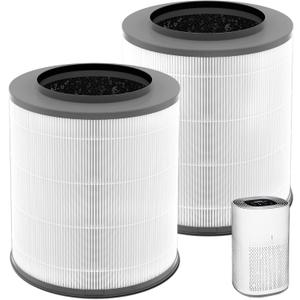 2 Pack 12030 & 11030 Replacement Filter, 1000 Sq. Ft. Capacity, Fit for Clorox Medium Room 11030 & 11031 Air Cleaner, Part #12030, 3-stage Filtration, H13 True HEPA, Activated Carbon Filter