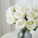 PARTY JOY 20PCS Artificial Flowers, Silk Flower Realistic Roses Bouquet Long Stem Fake Flower for Home Decor Wedding Decoration