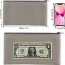 2 Pieces Money Bags with Zipper, 11x6.1 inch Money Pouch, Bank Bag, Cash Bag, Check Wallet, Cosmetics(Gray)
