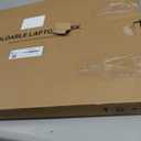 Laptop Bed Desk, Foldable Lap Desk, Portable Lap Table, Laptop Stand with Cup Holder & Tablet Slot & Lifting Handle for Working Writing Drawing & Eating - Pink