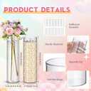 Nuogo 6 Pcs Plastic Clear Cylinder Vase for Home Acrylic Flower Clear Vase Centerpiece for Centerpieces Wedding Party Decorations Opening Round (12 Inch)