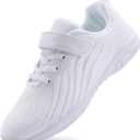 BAXINIER Girls White Cheerleading Shoes Breathable Youth Cheer Competition Sneakers Athletic Training Dance Tennis Walking Shoes (13.5 Little Kid)