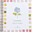 Flowers Watercolor Workbook by Emily Lex Studio, 12 Beginner Friendly Sketched Illustrations, Lay Flat Spiral Pages, 6.5 x 9 inch, 120lb Watercolor Paper