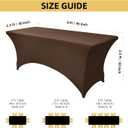 2-Pack 8ft Spandex Table Covers for Rectangle Folding Tables - Washable Elastic Tablecloth - Ultimate Fitted Table Protector for Birthday Parties, Trade Shows, Banquet