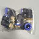 Push to Connect Air Fittings 5/8" 90 Degree Air Line Quick Joint Plastic Nickel-plated Copper 3/4"NPT 5 Pcs Blue Black
