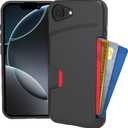 Smartish iPhone 16e Wallet Case - Wallet Slayer Vol. 1 [Slim + Protective] Credit Card Holder - Drop Tested Hidden Flip Card Slot Cover Compatible w/Apple iPhone 16e 2025 - Black Tie Affair