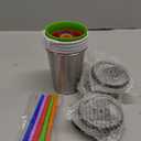 Kids Cups with Lids and Straws, 12oz Kids Tumblers with Straws and Lids Spill Proof Cups for Kid Stainless Steel Sippy Cup for School, Outdoor, 5 Pack (Blue, Green, Orange, Purple, Red)