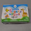 ABEIER Washable Finger Paint for Toddlers, Safe Non-Toxic, 12 Vibrant Colors (1.21fl oz), Baby Safe Paint for Hand and Feet, Mess Free Art Supplies for Kids, Preschool Learning Gifts, Ages 1-3 4 5 6+
