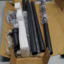 Refrze Curtain Rods for Windows 48 to 84 Inch, 1"Black Curtain Rod Industrial Wrap Around,Adjustable Heavy Duty Blackout Curtain Rods for Ceiling,Bedroom,Outdoor Patio