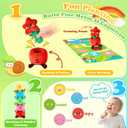 Esjay Montessori Toys for Toddler 1 Year Old, Garden Plants and Bugs with Rattle Squeaker Planting Stacking Color Matching, Sensory Learning Baby Toy 12 18 Months, Gift for 1 2 3 Toddlers Boys Girls