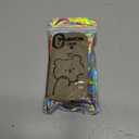 Cute Brown Teddy Bear Pattern Phone Case with Kawaii 3D Cartoon Bear Hangings iPhone X/XS, Non-Slip Design and Shock Absorption, Phone Case for Teen Girls, Boys, Women and Men(iPhone - X/XS)